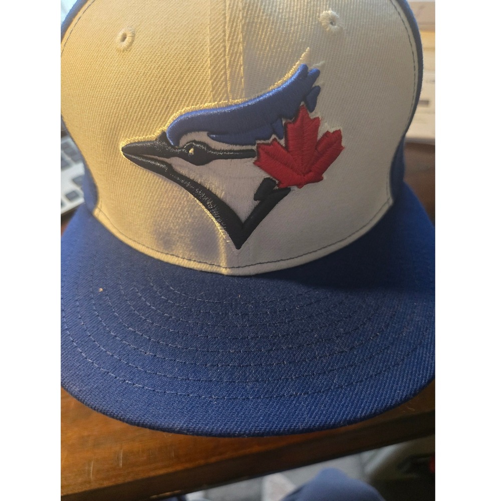 New Era 59FIFTY Toronto Blue Jays Fitted Hat Blue White MLB Size 7 5/8 70367491